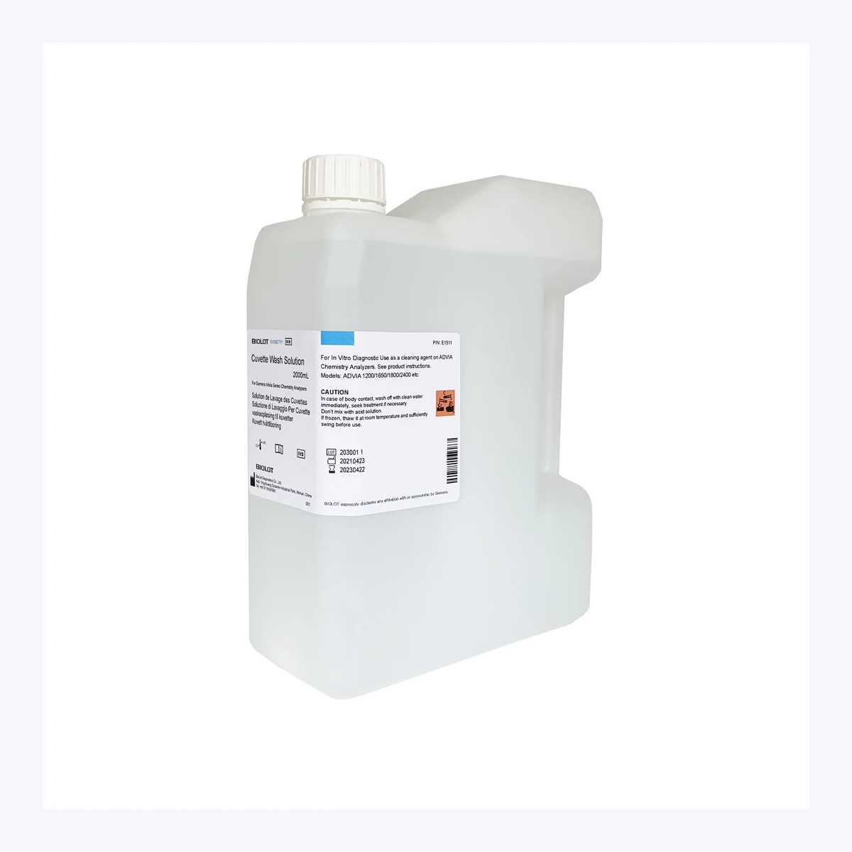 Cuvette Wash Solution B1511 · Front packaging view
