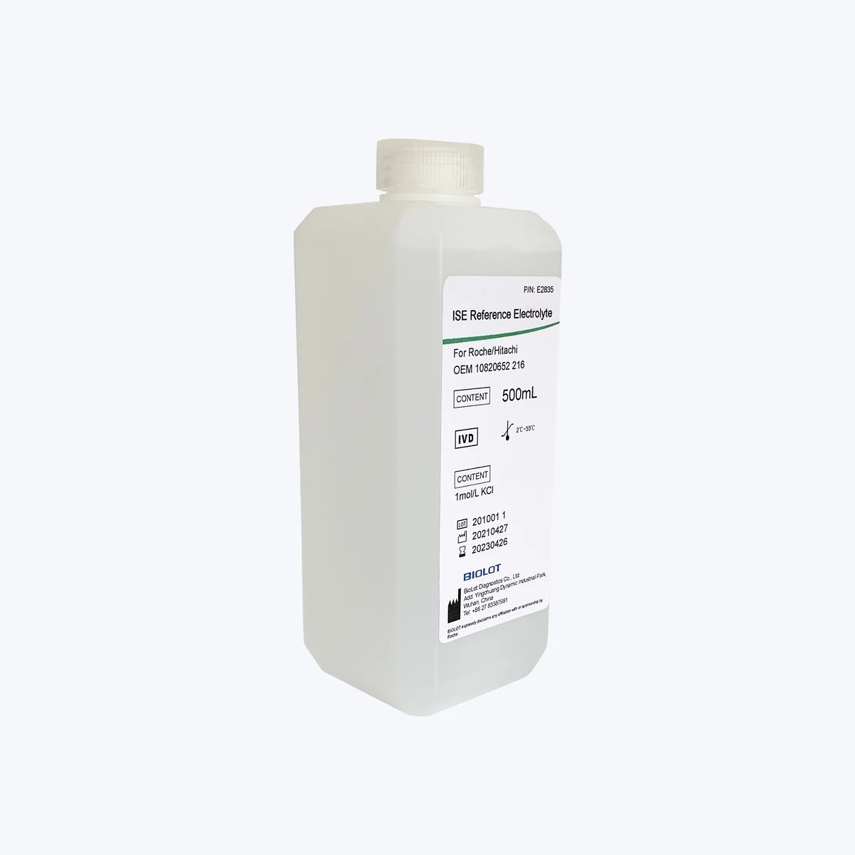 ISE Reference Electrolyte · Front packaging view