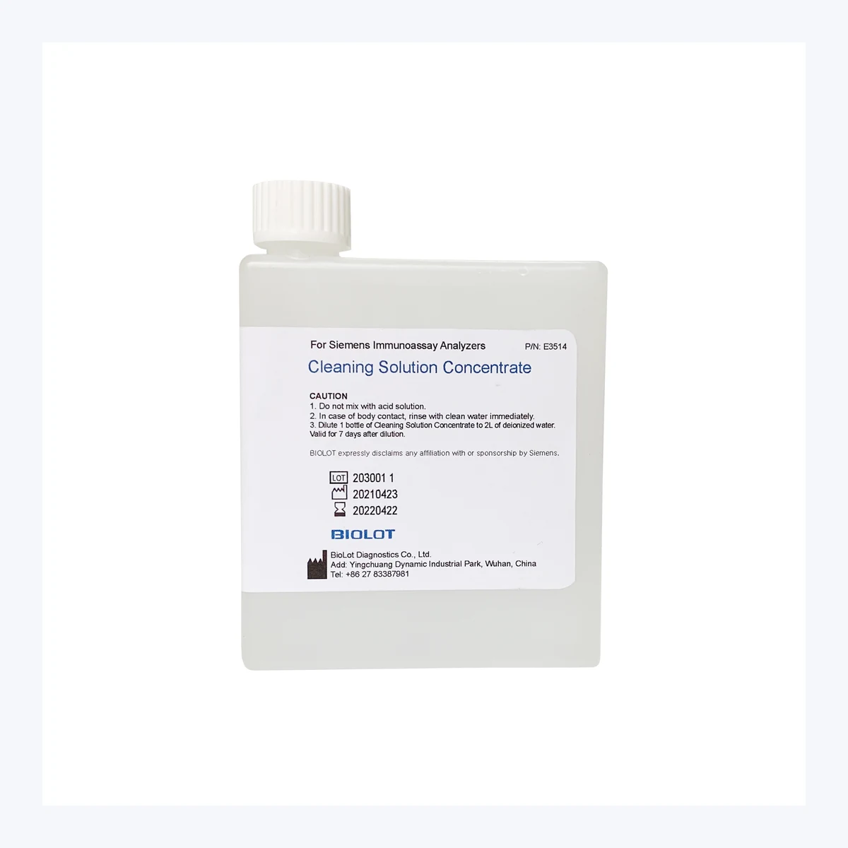 Cleaning Solution Concentrate B3514 · Front packaging view