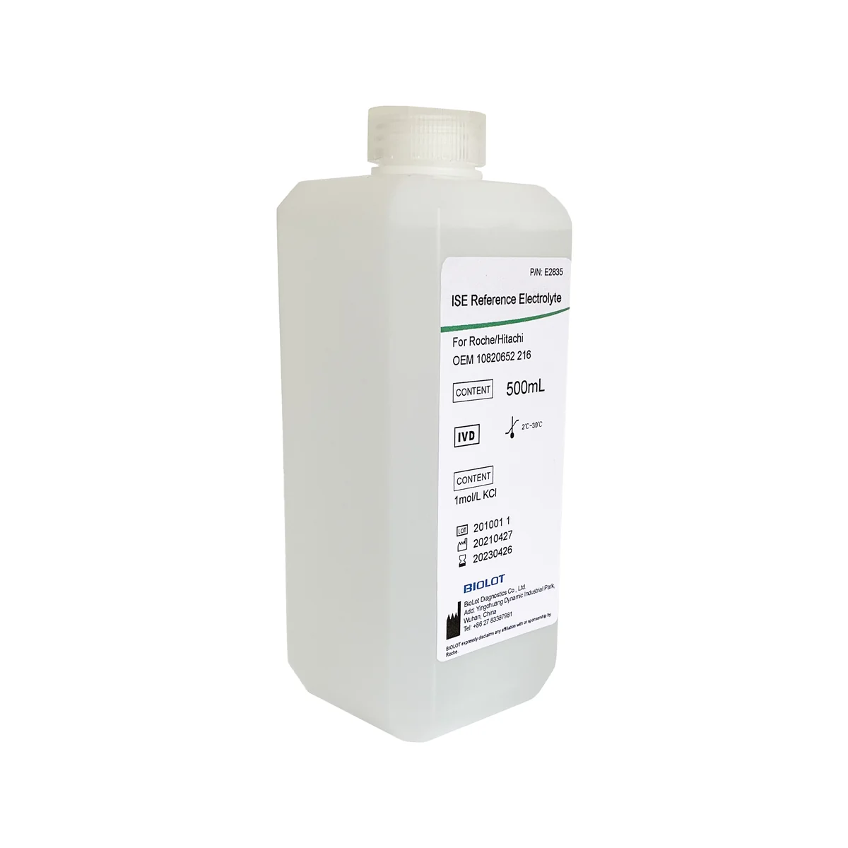 ISE Reference Electrolyte B2835 · Front packaging view