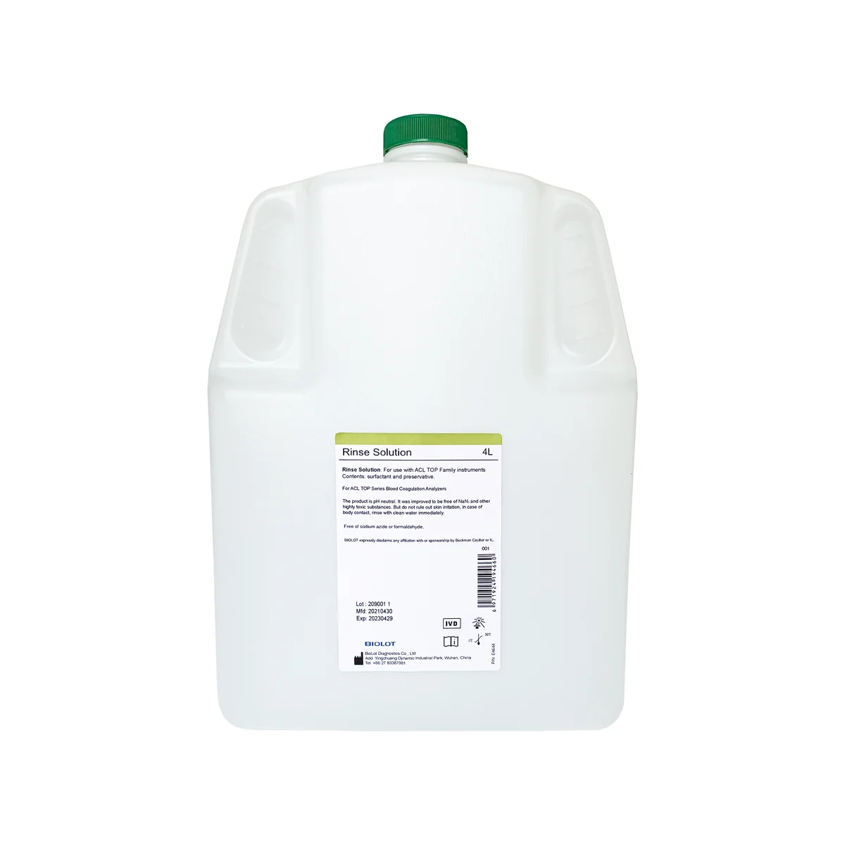 Rinse Solution B4644 · Front packaging view